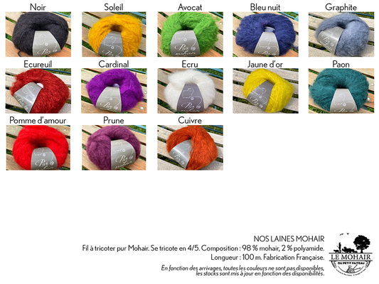 A_Les pelotes a tricoter pur mohair