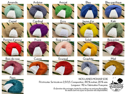 A_Les pelotes a tricoter de mohair et soie